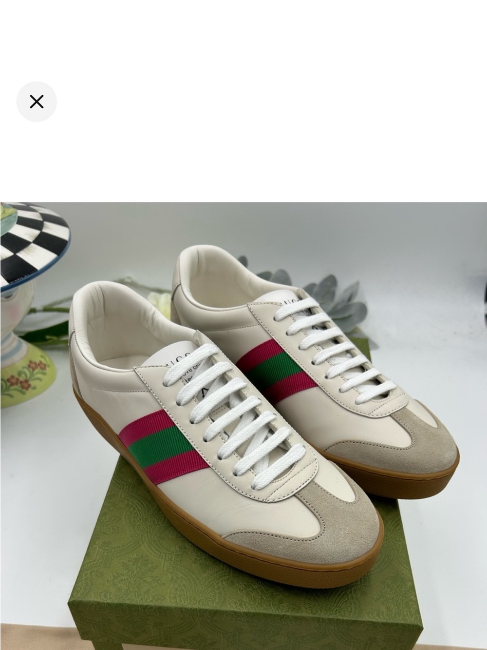 SOLD !!!!! Women’s Gucci G 74 leather/suede sneakers size 38 fits 38.5